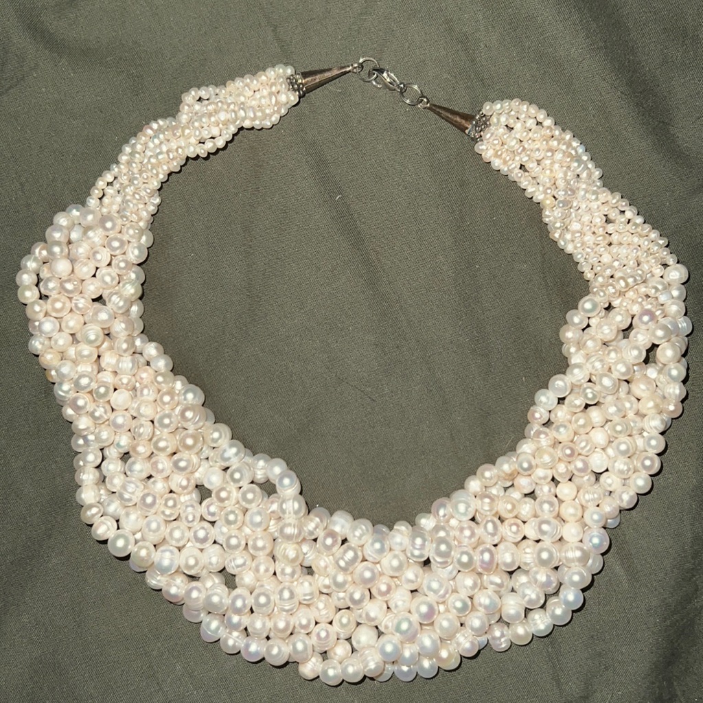 Multi Strand Real Pearl Necklace